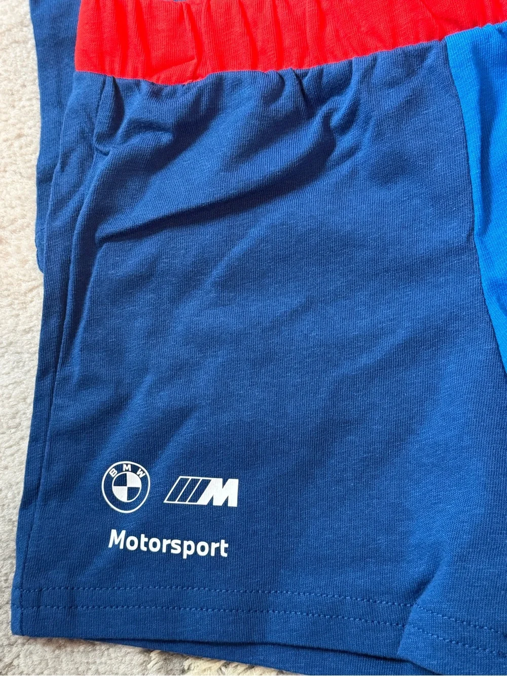 Puma Kids BMW Motorsport Racing Tee & Shorts Set - Blue & Red - Picture 3 of 3